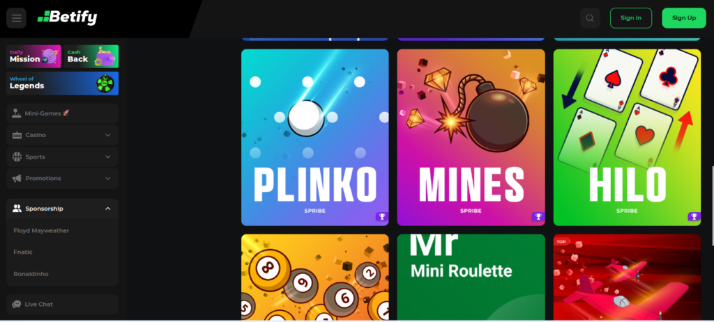 Betify Welcome Bonus casino game