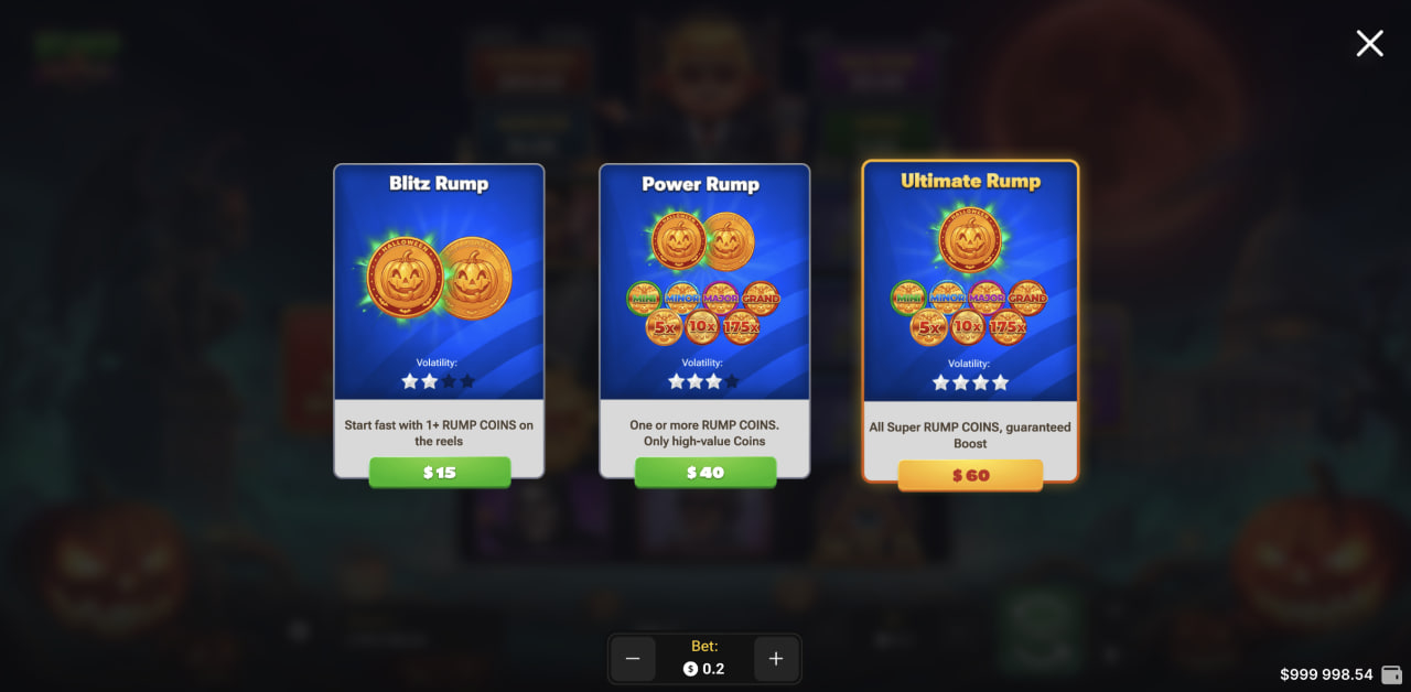 Rump And Halloween avis, bonus, code promo et inscription, jeu d'argent : trois options Buy Bonus